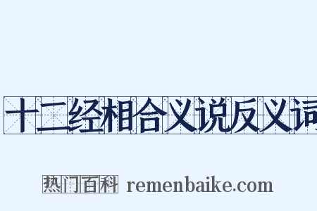 十二经相合义说反义词是什么意思的图片